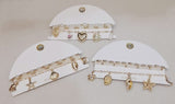 Mixed Sea Shell Charms Beaded Bracelet Set