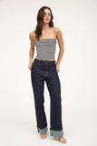 Hallie Foldover Tube Top (Black)