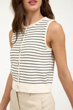Bella Button Up Vest (Black & White)