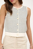 Bella Button Up Vest (Black & White)