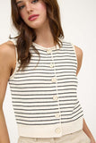 Bella Button Up Vest (Black & White)