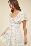 Cherry Blossom Mini Dress (Blue)