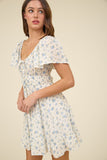 Cherry Blossom Mini Dress (Blue)