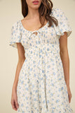 Cherry Blossom Mini Dress (Blue)