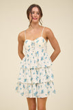 Garden Sweetheart Mini Dress (Blue Multi)