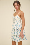 Garden Sweetheart Mini Dress (Blue Multi)