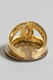 Rhinestone Baguette Pave Knot Open Band Ring (Gold)