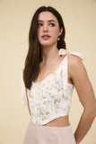 Ellie Woven Corset Top (Blush)