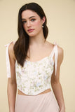 Ellie Woven Corset Top (Blush)