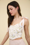 Ellie Woven Corset Top (Blush)