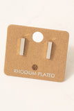Dainty Mini Bar Stud Earrings (Silver)
