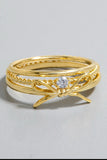 3pc Bow And Band Rings Set