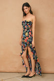 Au Revoir Empire Asymmetrical Maxi Dress