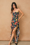 Au Revoir Empire Asymmetrical Maxi Dress