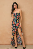 Au Revoir Empire Asymmetrical Maxi Dress