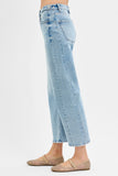 High Rise Crop Length Barrel Jean