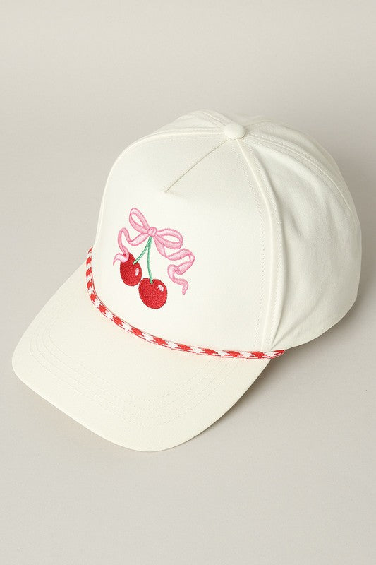 Cherry Ribbon Trucker Hat