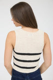 Striped V-Neck Vest (Cream)