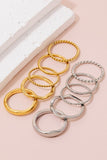 5 Piece Mixed Band Rings Set (Gold)