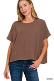Cotton Slub Oversize Tee (Brown)