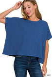 Cotton Slub Oversize Tee (Lt Navy)