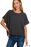 Cotton Slub Oversize Tee (Black)