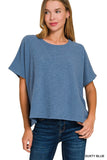 Cotton Slub Oversize Tee (Dusty Blue)
