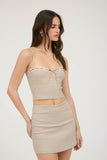 Aliah Bustier Top (Light Khaki Multi)
