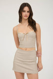 Aliah Bustier Top (Light Khaki Multi)