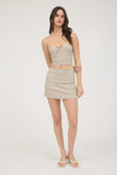 Aliah Bustier Top (Light Khaki Multi)