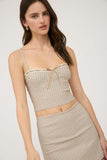 Aliah Bustier Top (Light Khaki Multi)