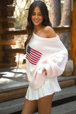 Brandi Preppy American Flag Sweater (Pink)