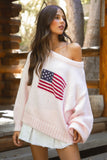 Brandi Preppy American Flag Sweater (Pink)