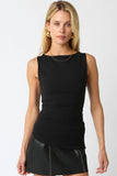 Jay Asymmetrical Tank Top (Black)