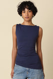 Jay Asymmetrical Tank Top (Navy)