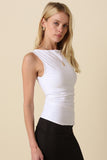 Jay Asymmetrical Tank Top (White)