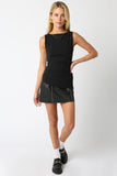 Jay Asymmetrical Tank Top (Black)