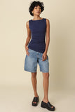Jay Asymmetrical Tank Top (Navy)
