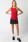 Jay Asymmetrical Tank Top (Red)