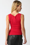 Jay Asymmetrical Tank Top (Red)