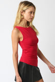 Jay Asymmetrical Tank Top (Red)