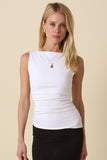 Jay Asymmetrical Tank Top (White)