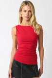 Jay Asymmetrical Tank Top (Red)