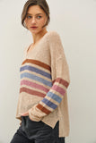 Rainbow Stripe Long Sleeves Knit Sweater