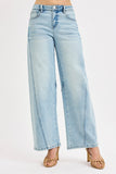 Mid Rise Fit Barrel Jeans