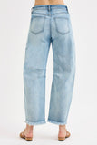 Mid Rise Fit Crop Barrel Jeans