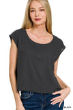 Linen Sleeveless Top (Black)