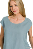 Linen Sleeveless Top (Blue Grey)