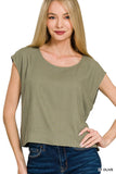 Linen Sleeveless Top (Lt Olive)