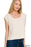 Linen Sleeveless Top (Sand Beige)